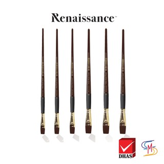 Renaissance พู่กัน พู่กันสีอะคริลิค ชนิดแบน FLAT BRUSH (เบอร์ 12 - 24)