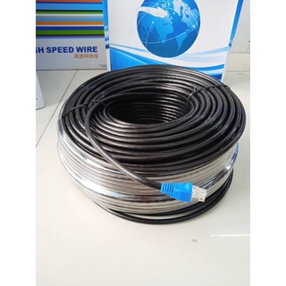 Cable Lan Outdoor UTP RJ45 CAT6 /100/1000 ความยาว 100 เมตร เข้าหัวแล้ว ใช้เดินสายภายนอกอาคารได้ดี รองรับจิกบิท สัญญานดี