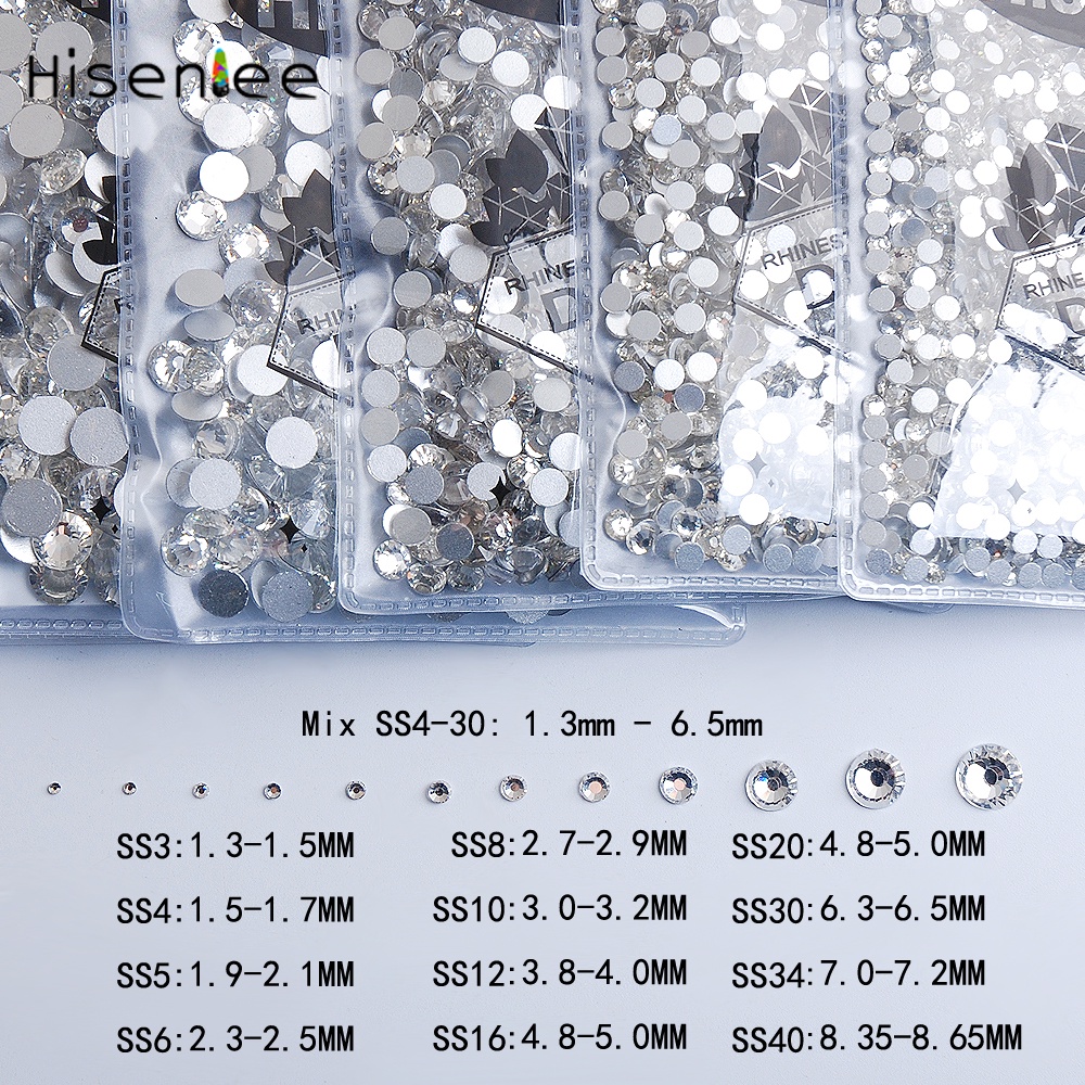 Ss3-ss40 พลอยเทียม คริสตัลใส กลิตเตอร์ ไม่ร้อน สําหรับตกแต่งเล็บ – โปรปัง