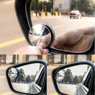 2 ชิ้นรถ 360 องศารอบนูนกระจกจุดบอด Framless กระจกมองหลัง Blindspot Seat hook