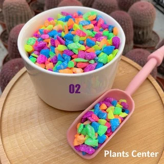 Plants Center น้ำหนัก 500กรัม 1 ถุง หินสะท้อนแสง หินสี หินโรยหน้ากระถาง กระบองเพชร หินตกแต่งกระถาง