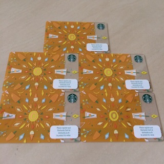 บัตรสตาร์บั๊ค สีเหลืองทอง มูลค่าใบละ 100บาท | Starbucks card