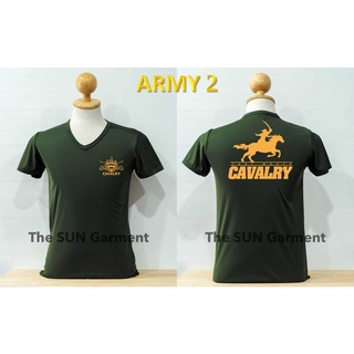 เสื้อรองในทหาร เสื้อคอวี ผ้านาโน ARMY 2