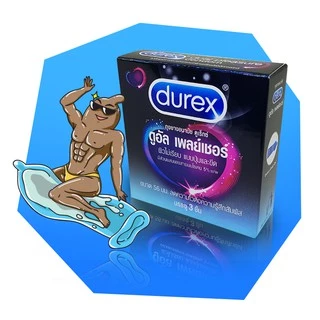 Durex Dual Pleasure ถุงยางอนามัย มีสารชะลอหลั่ง ผิวไม่เรียบมีปุ่มและขีด ใหญ่พิเศษ ขนาด 56 มม. บรรจุ 1 กล่อง (3 ชิ้น)