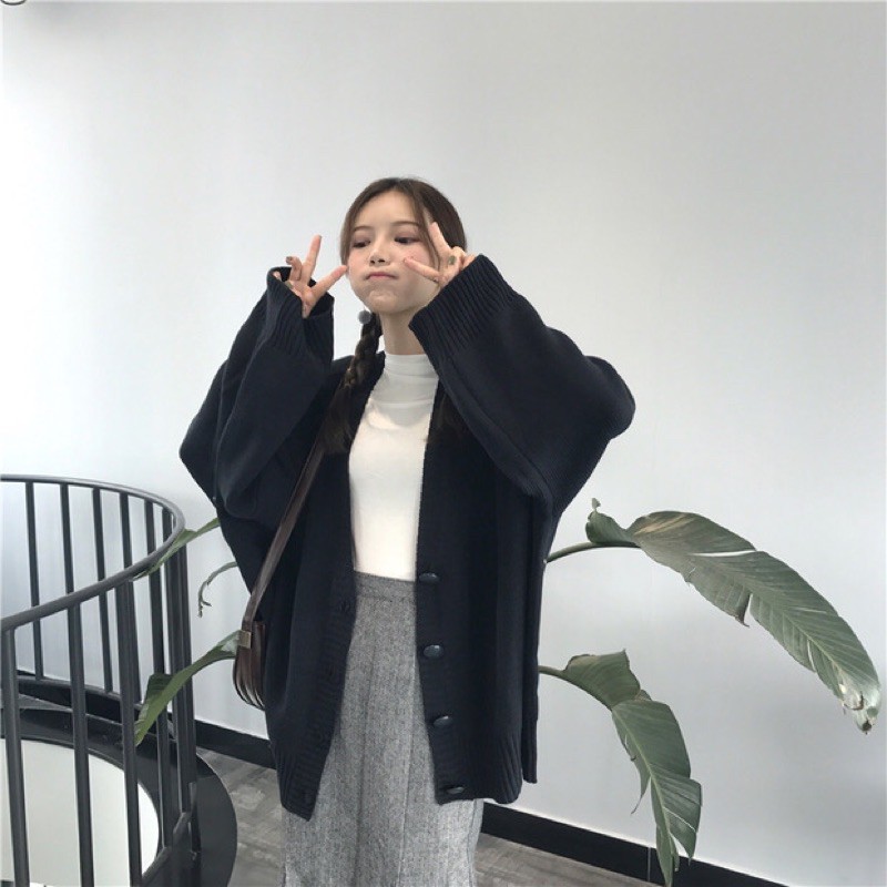 CHERISH (พร้อมส่ง) A42 เสื้อคลุมไหมพรม แขนยาว  Oversize คุณภาพดี เพิ่มความหนา กันหนาว 加厚加大