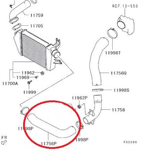 ท่อยางอากาศออยคูลเลอร์  ไทรทัน ปาเจโร่ TRITON  PAJERO Mitsubishi  มิตซู แท้ เบิกศูนย์  รหัส 1505A511