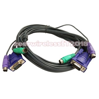 KVM Switch Cable / KVM VGA M - M PS2 คีย์บอร์ดเมาส์เชื่อมต่อสายเคเบิ้ล