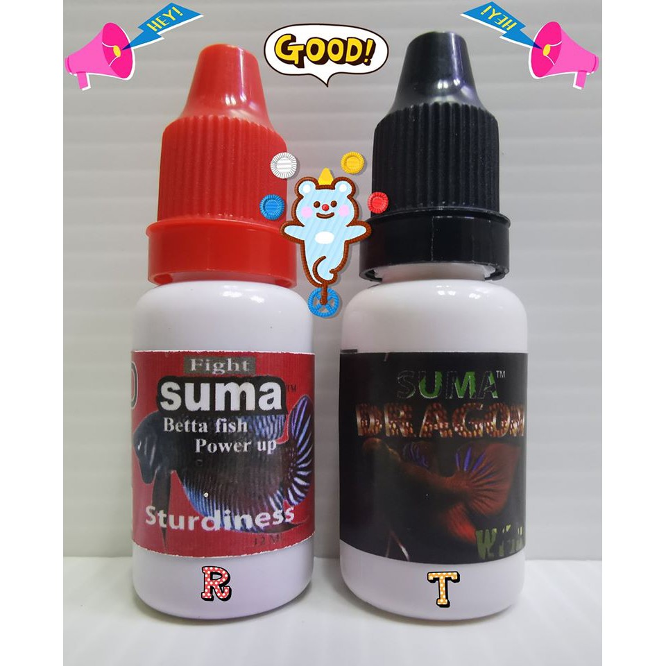 SUMA > Set คู่ สายกัด (Fight 3D แดง) + (Dragon Wild ดำ) อาหารปลากัด SM