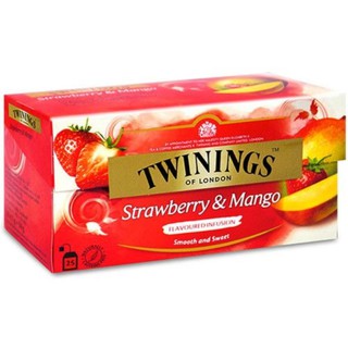 ﻿Twinings Strawberry &amp; Mango Tea ทไวนิงส์ ชาอังกฤษ รสสตอเบอร์รี่ แมงโก้ 2กรัม 25ซอง