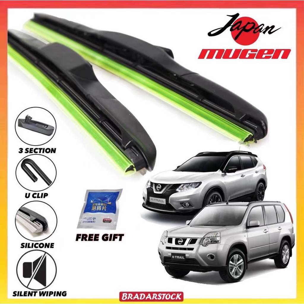 NISSAN X TRAIL WIPER (ปี 2006 - 2020 ) ที่ปัดน้ําฝนซิลิโคน Mugen ของญี่ปุ่น X Trail MG16 MG17 MG24 M