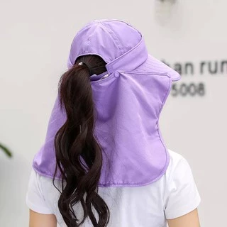 ☆พร้อมส่ง☆ หมวกกันแดดคลุมหน้าผู้ใหญ่ หมวกแคดดี้ผู้หญิง ผ้าโพลีเอสเตอร์กันความร้อน 360 องศา