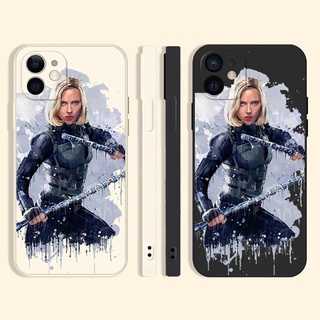 Marvel black widow เคสไอโฟน 14 pro case iPhone 7 8 Plus Se 2020 8พลัส X Xr Xs Max cover 13 12 11 promax เคส เคสโทรศัพท์