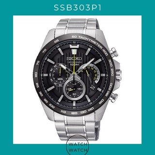 Seiko Chronograph Black Dial Mens Watch SSB303P1 SSB303P