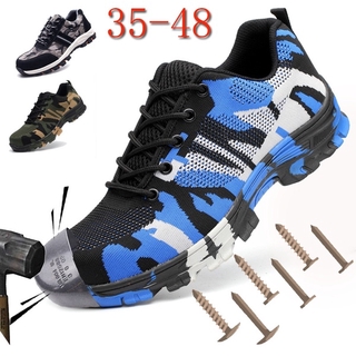 Mens Outdoor Plus Size Steel Toe Cap Work  Shoes รองเท้าเซฟตี้