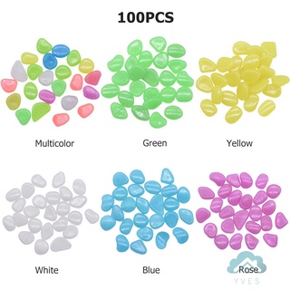 100pcs Luminous Pebbles Rocks Mix Color Cobblestone Stone Aquarium Decor