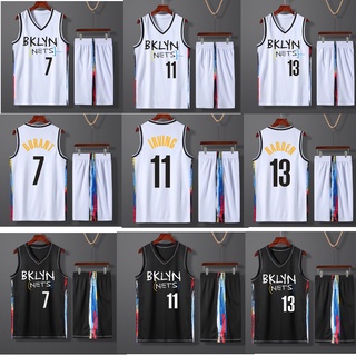 เสื้อกีฬาบาสเก็ตบอล ลายทีม NBA Brooklyn Nets 7 Durant 11 Irving 13 HARDEN สําหรับผู้ใหญ่