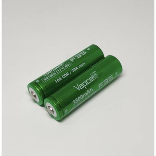 ถ่านไฟฉายVapcell 18650 3500mAh F35 รุ่นมีหัว2ก้อน ของแท้ แถมกล่องใส่ถ่าน