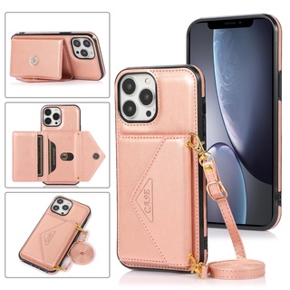 เคสนอก เคส iPhone เคสกันกระแทก พร้อมคลิปการ์ด เคสโทรศัพท์ แอปเปิ้ล15 pro max กระเป๋าใส่บัตร เคสโทรศัพท์มือถือ พร้อมช่องใส่บัตร เหรียญ เคสกันกระแทก สายคล้องหลังด้านข้าง สําหรับ apple iphone 15 pro max 15 plus 11 12 pro max 13 pro max 14 plus case