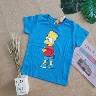 ☆พร้อมส่ง☆ลิขสิทธิ์แท้ เสื้อยืดเด็ก สกรีนหน้าหลัง แบบ Unisex ยี่ห้อ The Simpsons T-Shirt