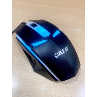 Oker Mouse Optical รุ่น OP-165 Usb ไฟ  7 สี Colorful มีไฟสลับ ปรับความละเอียดสูงสุด 1200Dpi