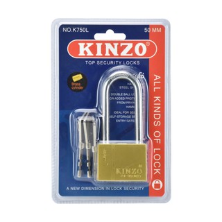 KINZO กุญแจทองแบบแขวนคินโซ่ K 750L-50 มม.