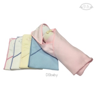 D.S. ผ้าห่อตัวเด็ก ปักลายหมีดีเอส (รุ่นผ้ายืดทอลายจุด)Baby Swaddle Blanket (Dot Cotton Spandex)