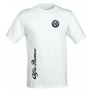 T-shirt  เสื้อเชิ้ต ผ้าฝ้าย 100% พิมพ์ลาย Alfa Romeo สําหรับผู้ชาย เหมาะกับงานปาร์ตี้ วันหยุดS-5XL
