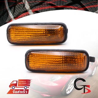 ไฟเลี้ยวข้าง ไฟเลี้ยว พร้อมหลอดไฟ ซ้าย+ขวา Lh+Rh ขอบดำ 2 ชิ้น สีส้ม สำหรับ Honda Civic Sedan CR-V ปี 1996-2000