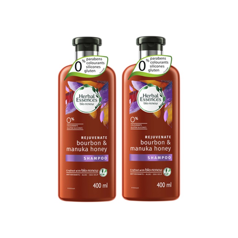 Herbal Essences bio:renew Rejuvenate bourbon & manuka honey Shampoo 400 ml x2 p&g