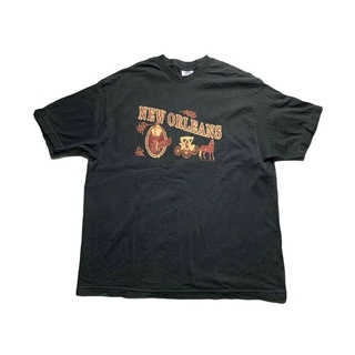 เสื้อยืดวินเทจเสื้อยืด คอกลม พิมพ์ลาย Orleans Bourbon Street 90s สไตล์วินเทจ คลาสสิก ไม่ซ้ําใคร สีดํา สําหรับผู้ชาย ผู้ใ