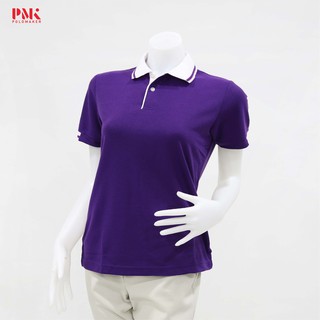 เสื้อโปโล สีม่วง ปกขาว PK078 - Polomaker