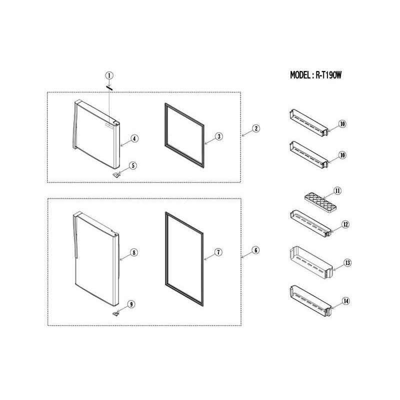 อะไหล่ตู้เย็นHITACHIรุ่นR-T190W