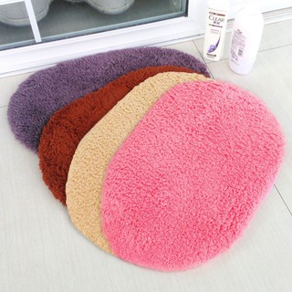 พรมเช็ดเท้า ขนนุ่ม [ทรงวงรี] มี 6 สี ขนาด 60 x 40 ซม.