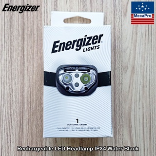 Energizer® Rechargeable LED Headlamp IPX4 Water Resistant + USB, Black ไฟฉายคาดศีรษะ แบบชาร์จไฟ สีดำ สว่าง 400 ลูเมน