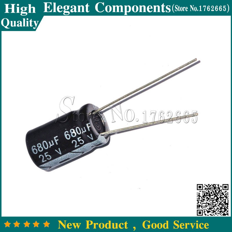 20PCS 680UF 25V ตัวเก็บประจุไฟฟ้า 25V 680UF ขนาด 10*13 มม. 25 V / 680 UF สารส้ม