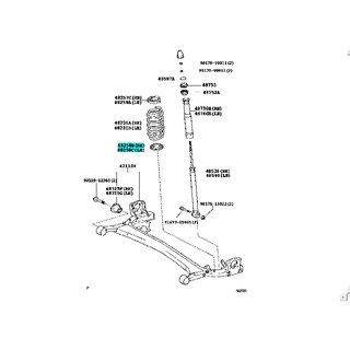 ยางรองสปริงคอยล์หลังล่าง/บน Toyota Vios NCP91 (48258-0D060/48257-0D041) แท้ห้าง Chiraauto