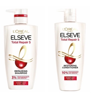 LOREAL ELSEVE Total Repair 5 ลอรีอัล ปารีส เอลแซฟ โทเทล รีแพร์ 5 แชมพู / ครีมนวดผม 450 มล.