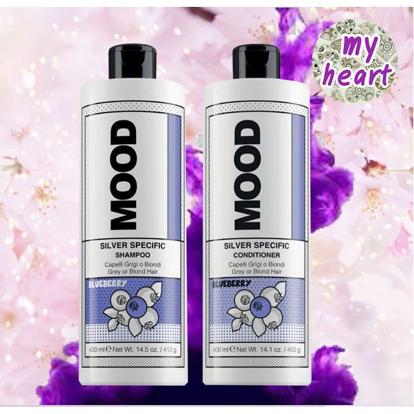 Mood Silver Specific Shampoo/Conditioner 400/400 ml แชมพู ครีมนวดผม เม็ดสีม่วง