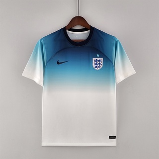 เสื้อกีฬาแขนสั้น ลายทีมชาติฟุตบอล England 2022 2023 ไซซ์ S-XXL สีขาว สีฟ้า 2022