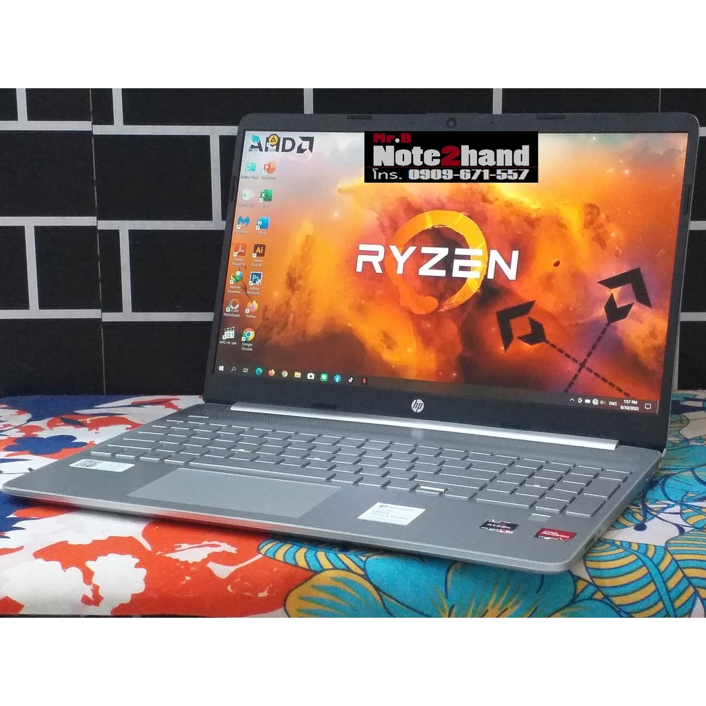 โน๊ตบุ๊คมือสอง HP CPU AMD Ryzen 5 5500U จอ15.6”IPS แรม16+NVMe512+การ์ดจอ Vega 7+ประกันศูนย์