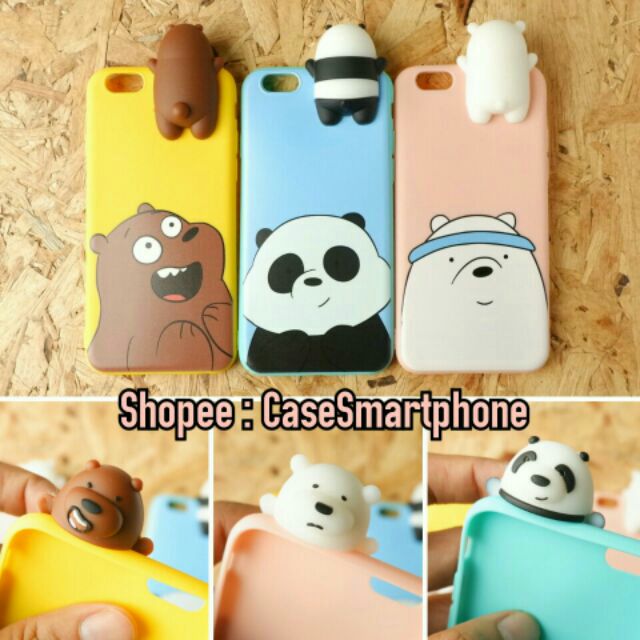 V5 Y53 A37 A39 F1s J7 J7prime A57 J2prime j72016 iphone เคส หมีสามตัวเกาะหลัง