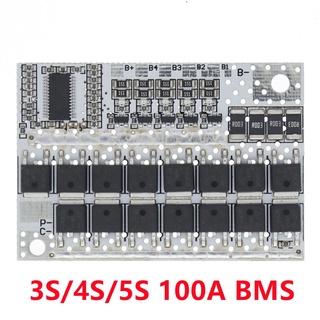 บอร์ดวงจรชาร์จแบตเตอรี่ลิเธียม 3S 4S 5S BMS 100A 21V 18V 16.8V 12V 18650