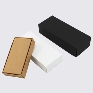 กล่องฝาครอบ กล่องของขวัญกระดาษคราฟท์สีน้ำตาล/ดำ/ขาว