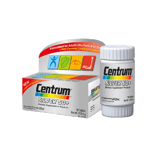 CENTRUM SILVER 50+ DIETARY SUPPLEMENT 30TABS เซนทรัม ซิวเวอร์ 50+ ผลิตภัณฑ์บำรุงสุขภาพ 30 เม็ด