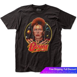 ผ้าฝ้ายแท้ คอลูกเรือImpactเสื้อยืดผู้ชาย Impact David Bowie Space Oddity Fitted Jersey Tee Impact Mens Womens T-shirts