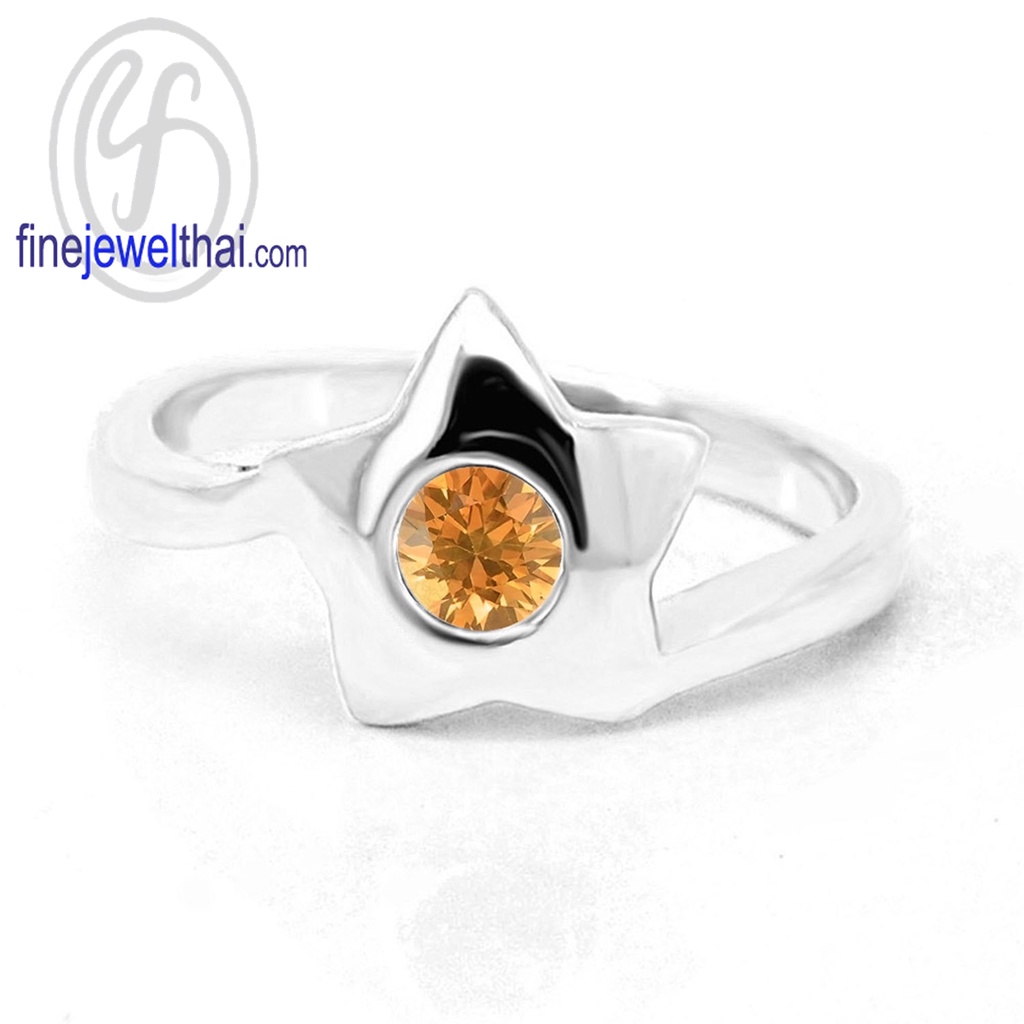 Finejewelthai แหวนซิทริน-ซิทริน-แหวนพลอย-พลอยแท้-พลอยประจำเดือนเกิด-Citrine-Silver-Ring-Birthstone-R