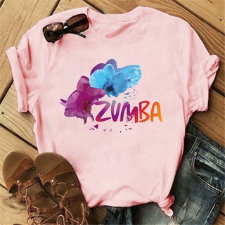 เสื้อยืด พิมพ์ลายกราฟฟิค I Love Zumba Dance สไตล์ฮิปฮอป สําหรับผู้หญิง