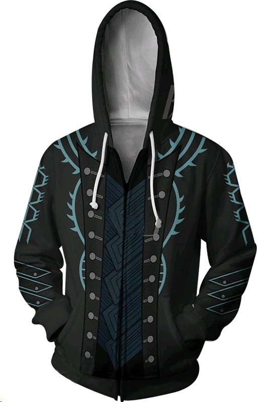 เสื้อฮู้ดซิป Devil May Cry พิมพ์ลาย 3D