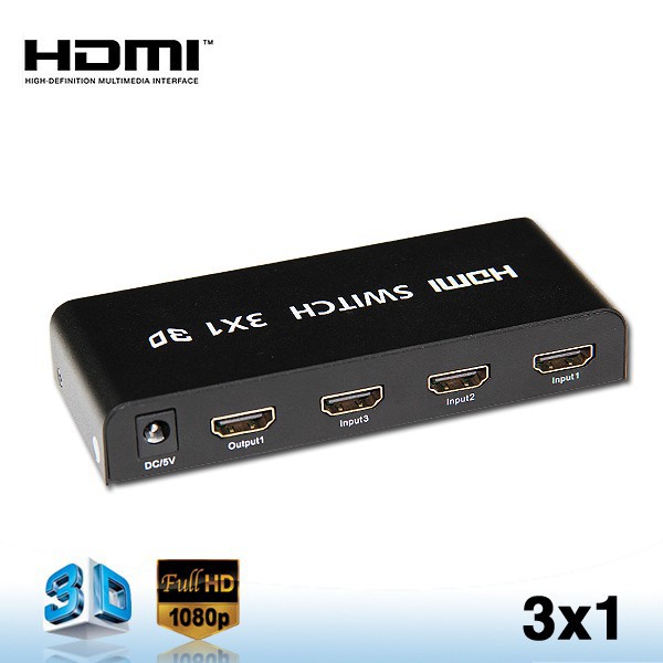 HDTV 3 In 1 Out Switch Adapter Splitter 4K X 2K Ultra HD 1080P 3D For TV HDTV SmartTV
