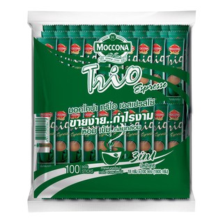 มอคโคน่า ทรีโอ เอสเปรสโซ กาแฟผง 3 อิน 1 ขนาด18 กรัม 100 ซอง x 1 แพ็ค